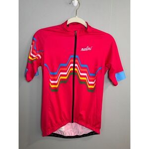 Nalini Women's Pink Multi Color Wave Cycling Jersey Size Medium